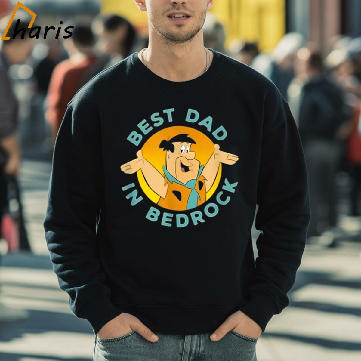 The Flintstones Fred Circle Smile Best Dad In Bedrock T shirt 5 sweatshirt