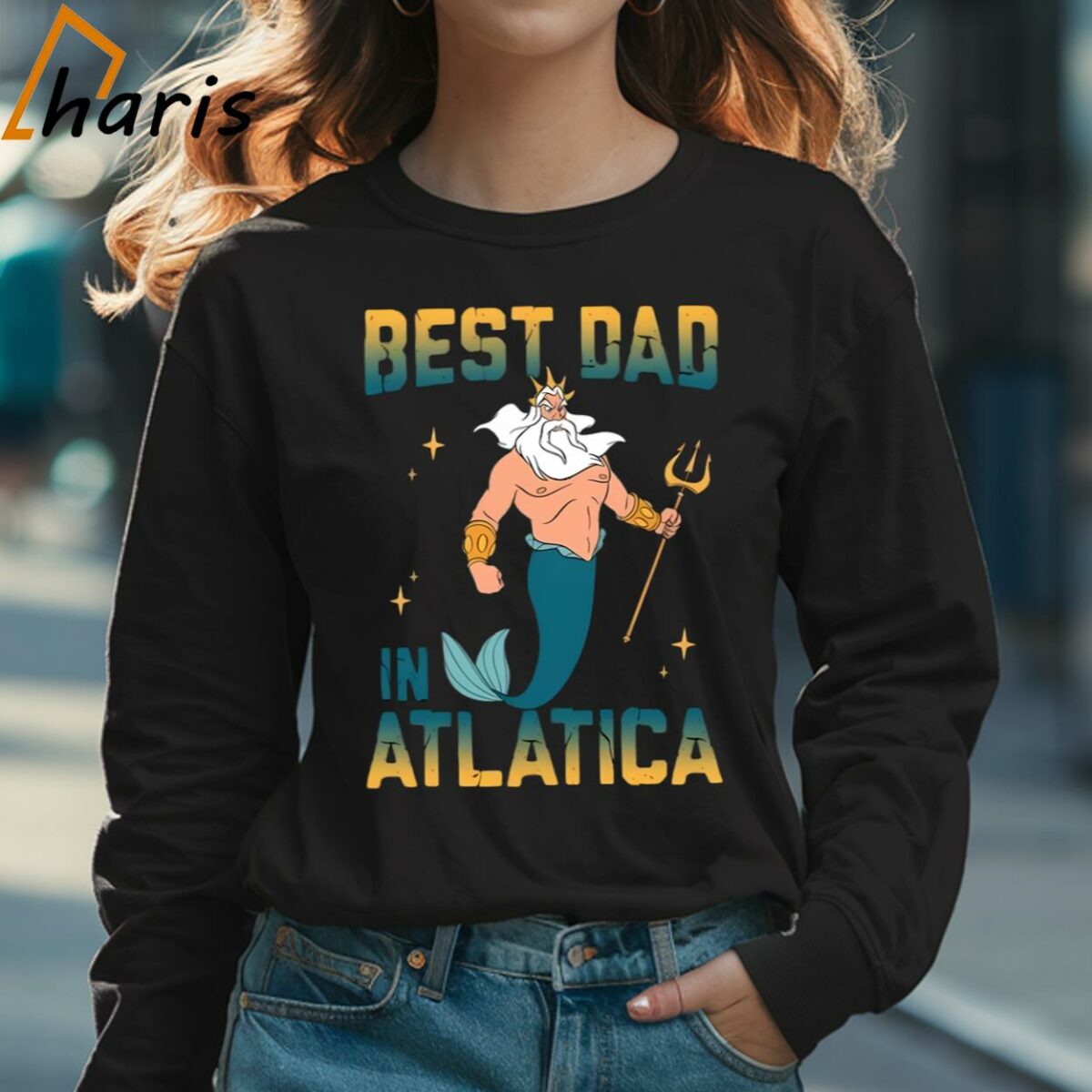 The Little Mermaid Best Dad In Atlatica Disney Dad Shirt 3 Long sleeve shirt