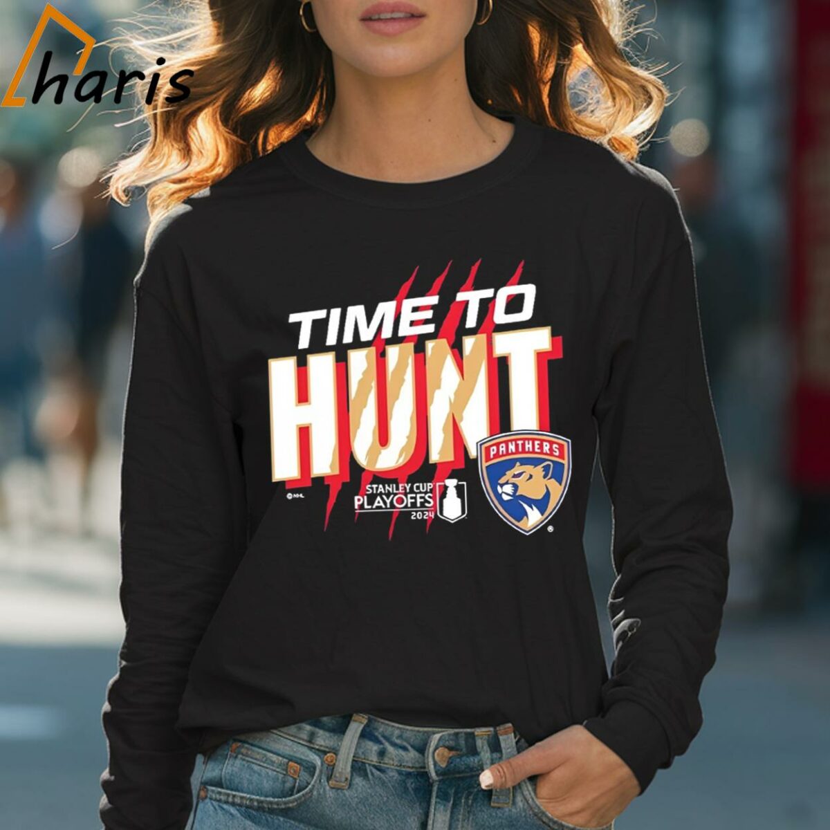 Time To Hunt Florida Panthers 2024 Stanley Cup Playoffs Shirt 4 Long sleeve shirt
