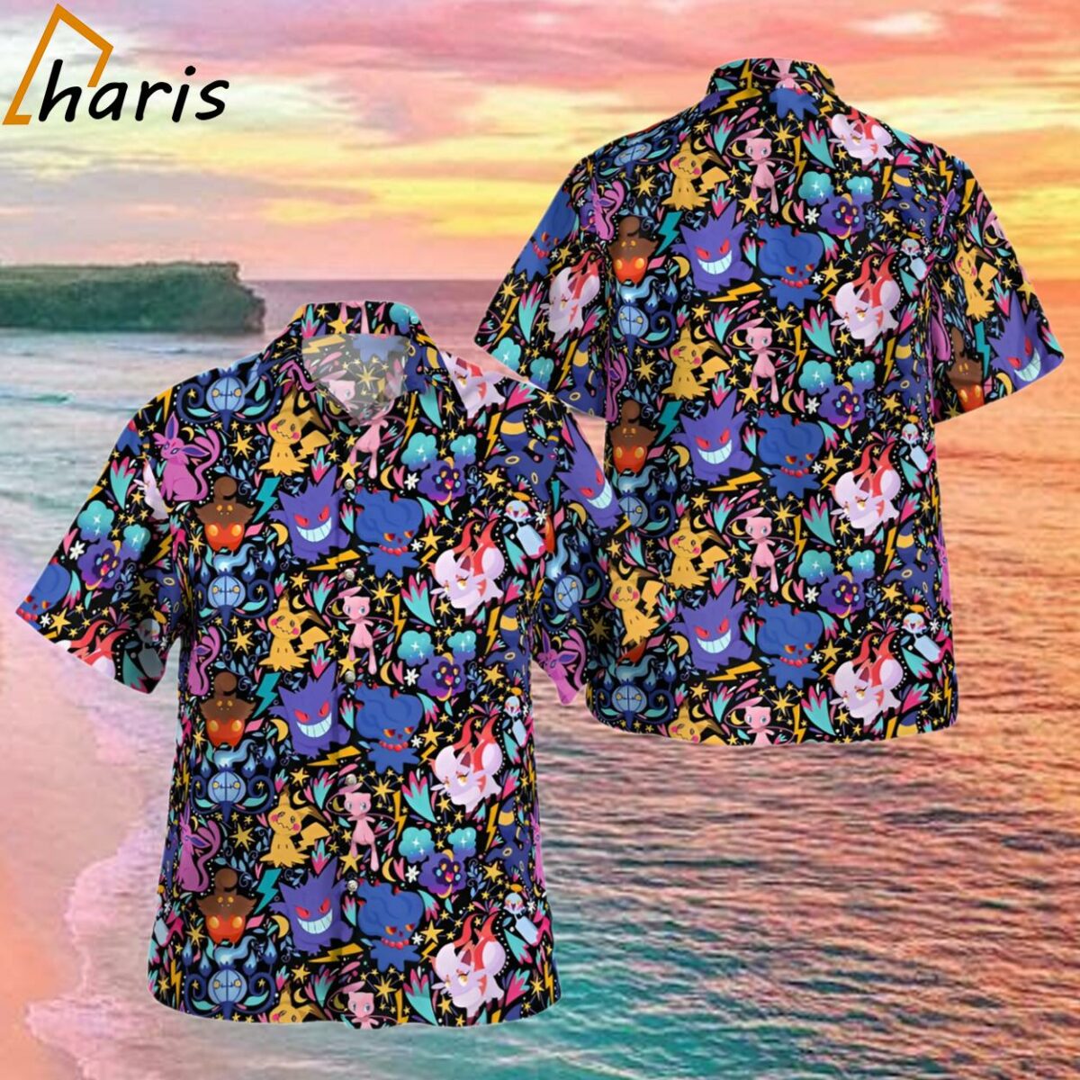 Tropical Ghost Pokemon Hawaiian Shirt 1 1
