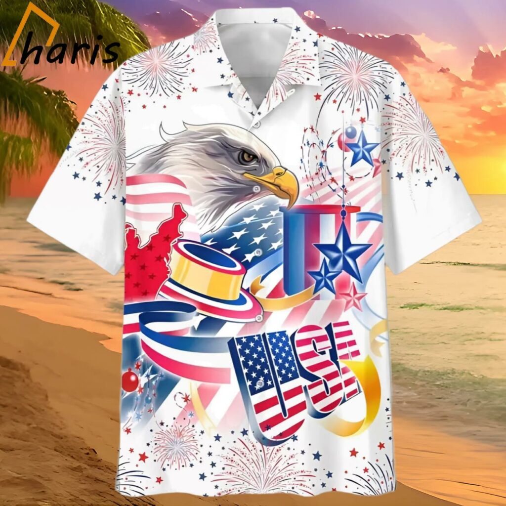 USA Eagle Independence's Day Aloha Hawaii Shirt