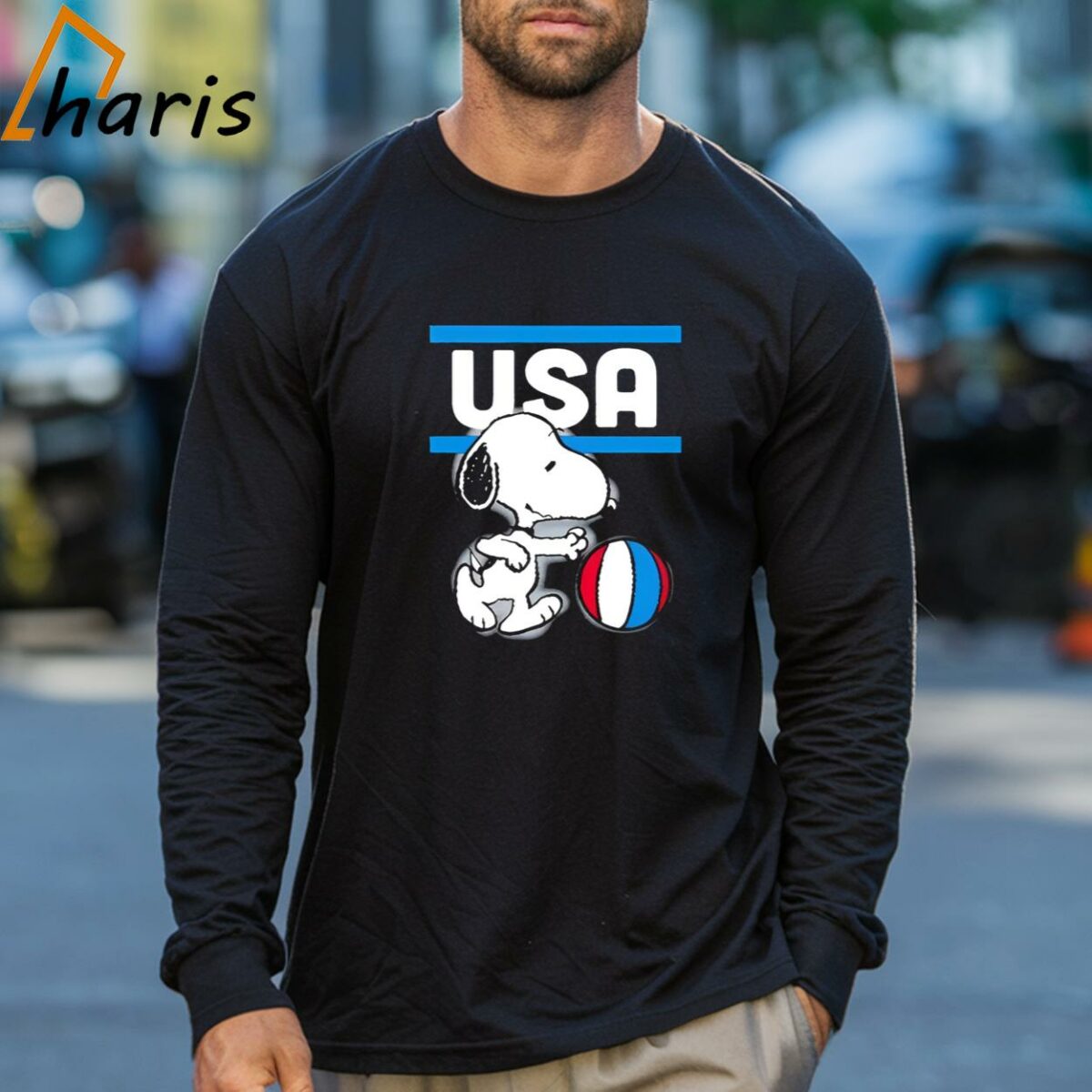 USA Snoopy Basketball Cartoon Shirt 3 Long sleeve shirt
