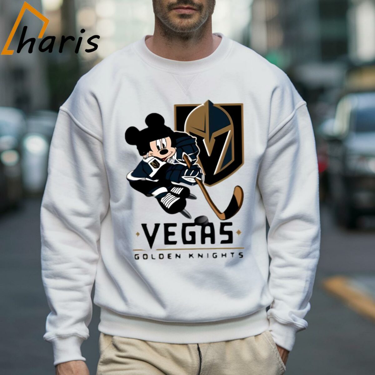 Vegas Golden Knights Mickey Mouse Play Hockey Sweatshirt