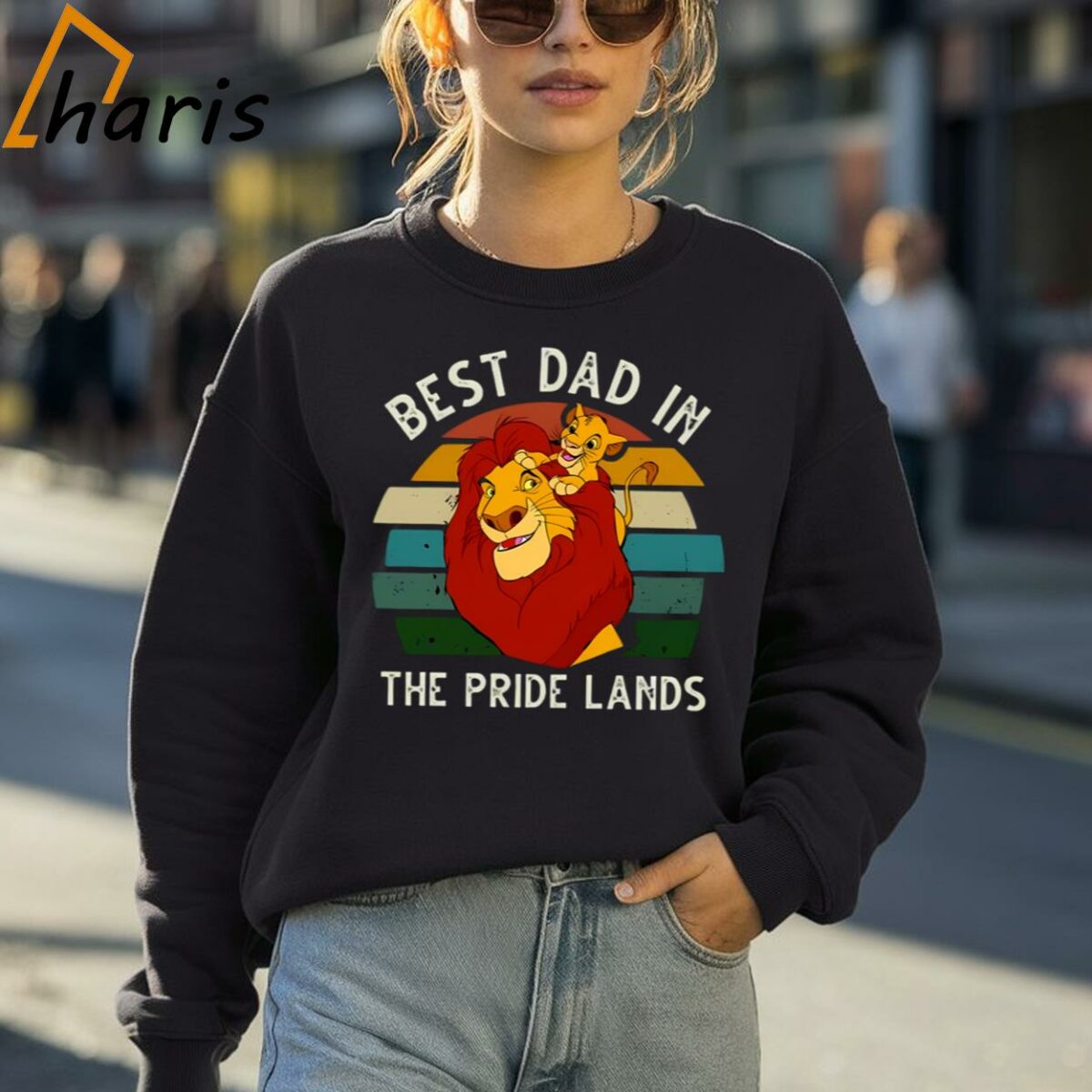 Vintage Lion King Mufasa Best Dad Portrait Disney Dad Shirt 4 Sweatshirt