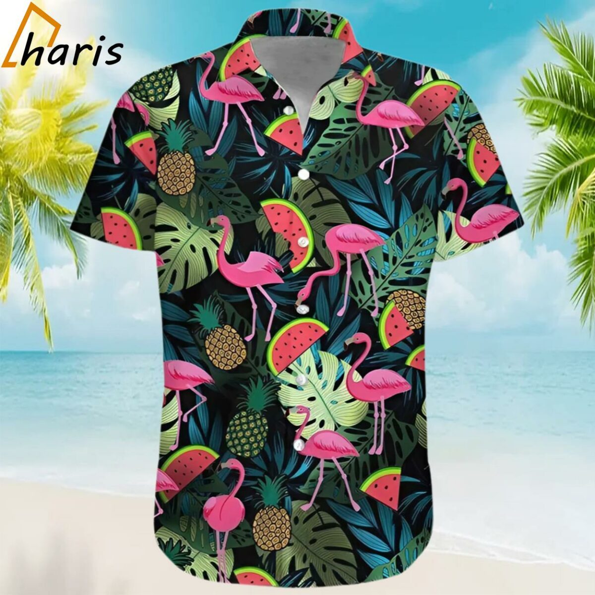 Watermelon Pinapple Flamingo Trendy Hawaiian Shirt 1 1