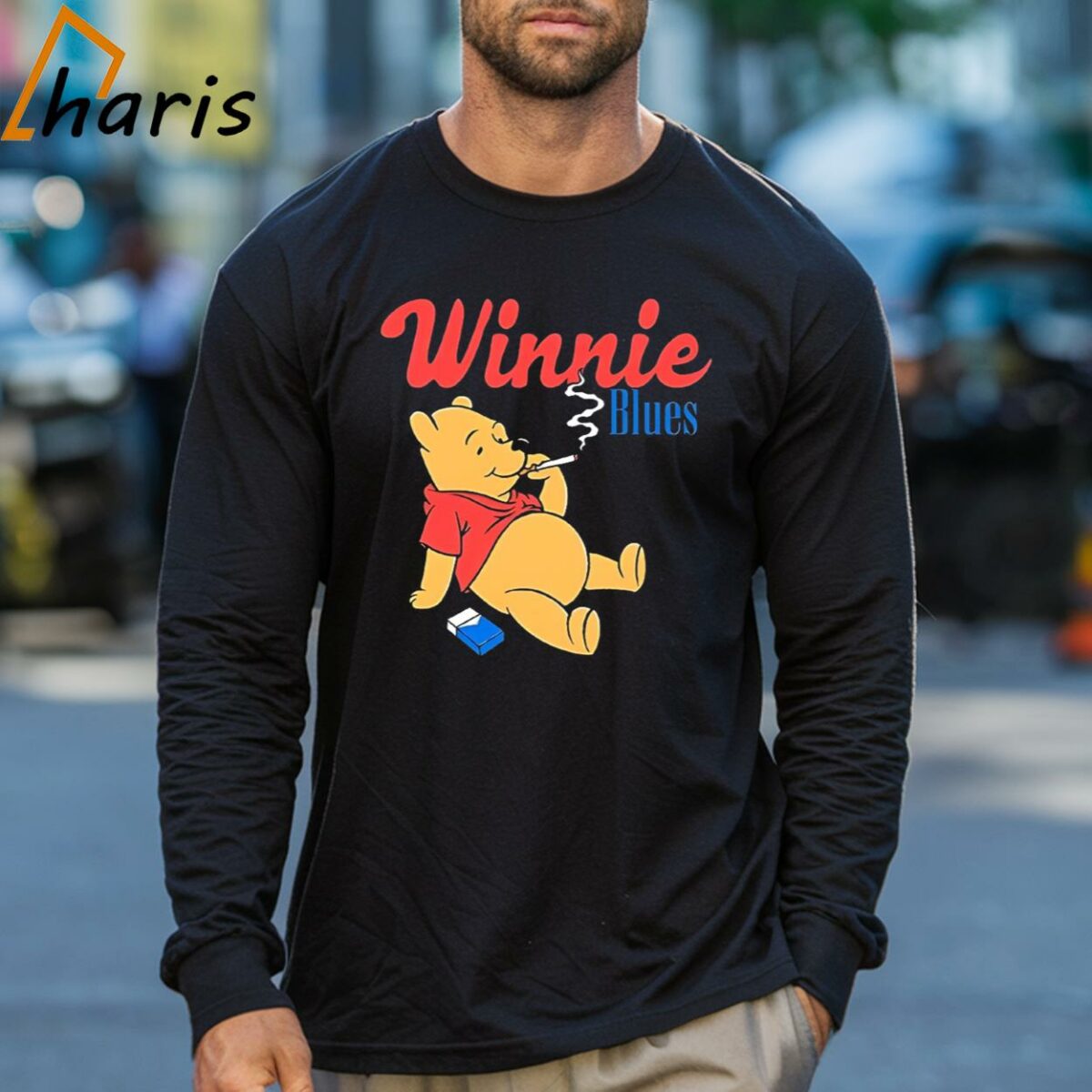 Winnie Blues Smoking Shirt Winnie The Pooh Disney 3 Long sleeve shirt