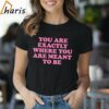 You Are Exactly Where You Are Meant To Be Shirt 1 Shirt