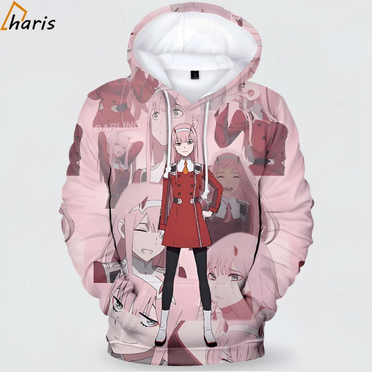 Zero Two Faces Pink 3D Hoodie 1 jersey