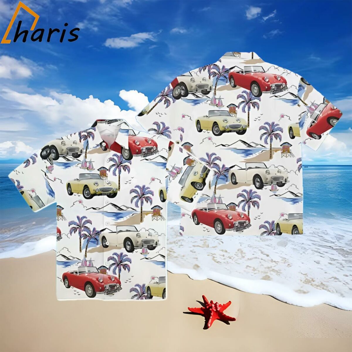 1959 Austin Healey Frogeye Sprite Mk1 Hawaiian Shirt 1 1