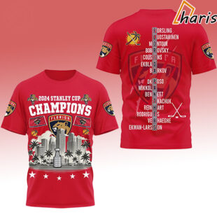 2024 Stanley Cup Champions Florida Panthers NHL 3D T Shirt 1