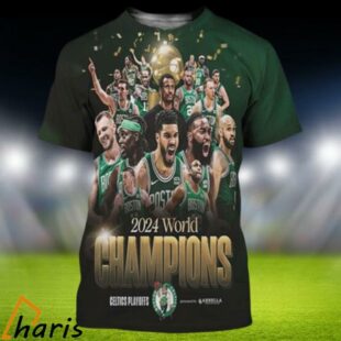 2024 World Champions Boston Celtics NBA Playoffs 2024 3D Shirt 1 1