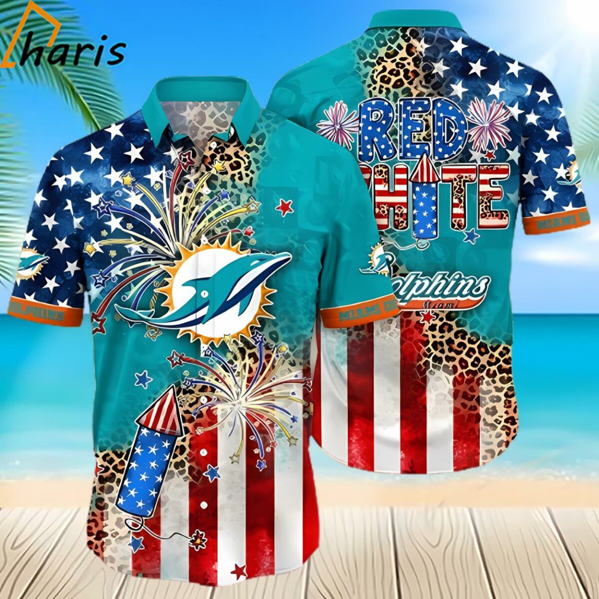 4th Of July Independence Day NFL Miami Dolphins Hawaiian Shirt 2 2