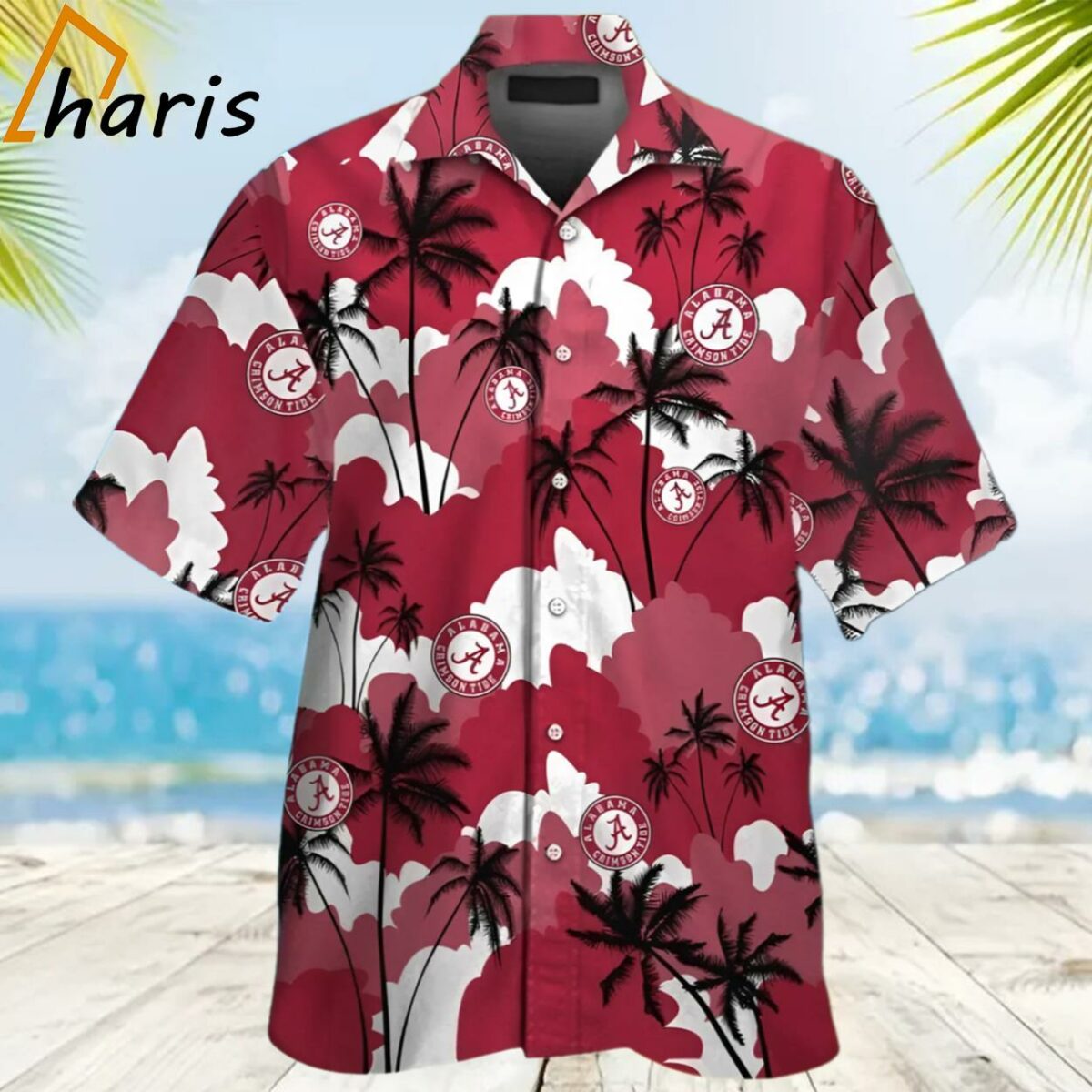 Alabama Crimson Tide Coconut Tree Tropical Hawaiian Shirt 2 2