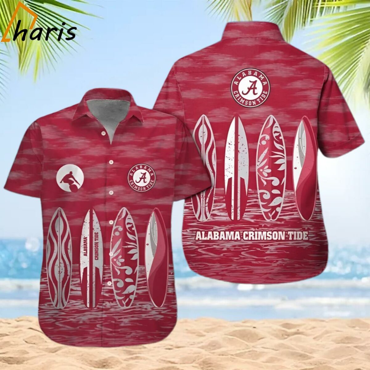 Alabama Crimson Tide Short Sleeve Tropical Hawaiian Shirt 2 2