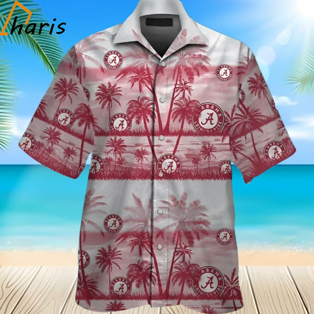 Alabama Crimson Tide Tropical Elegance Design Short Sleeve Hawaiian Shirt 2 2