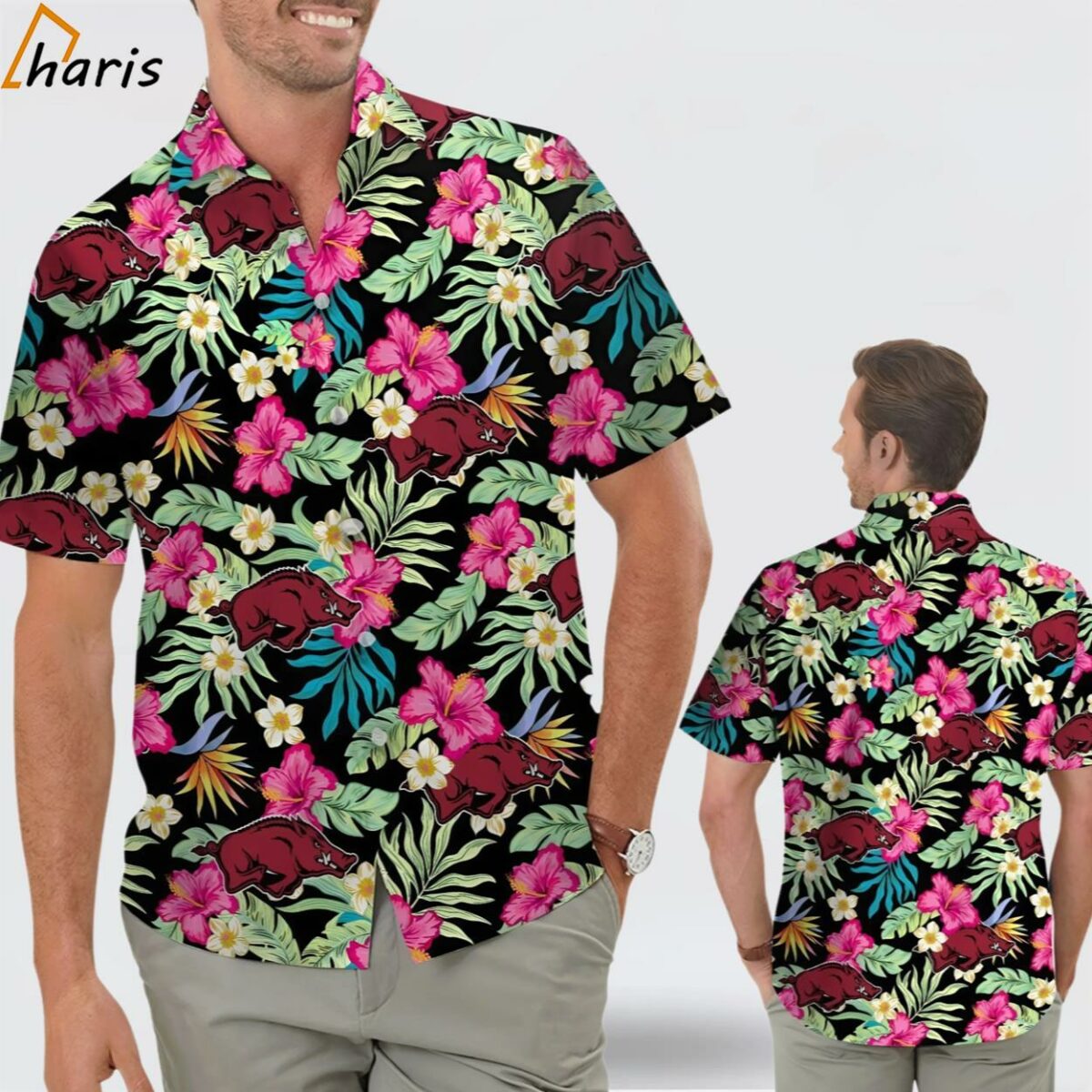 Arkansas Razorbacks Hibiscus Tropical Hawaiian Shirts 1 jersey