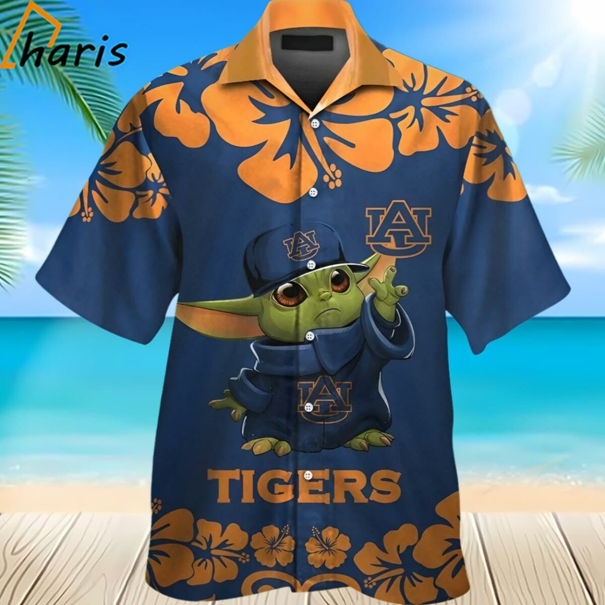 Auburn Tigers Baby Yoda Tropical Hawaiian Shirt 2 2