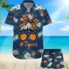 Auburn Tigers Girl Messy Bun Short Sleeve Button Up Tropical Hawaiian Shirt 2 2