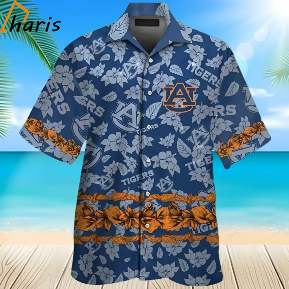 Auburn Tigers Tropical Short Sleeve Shirt Button Up Hawaiian 2 2