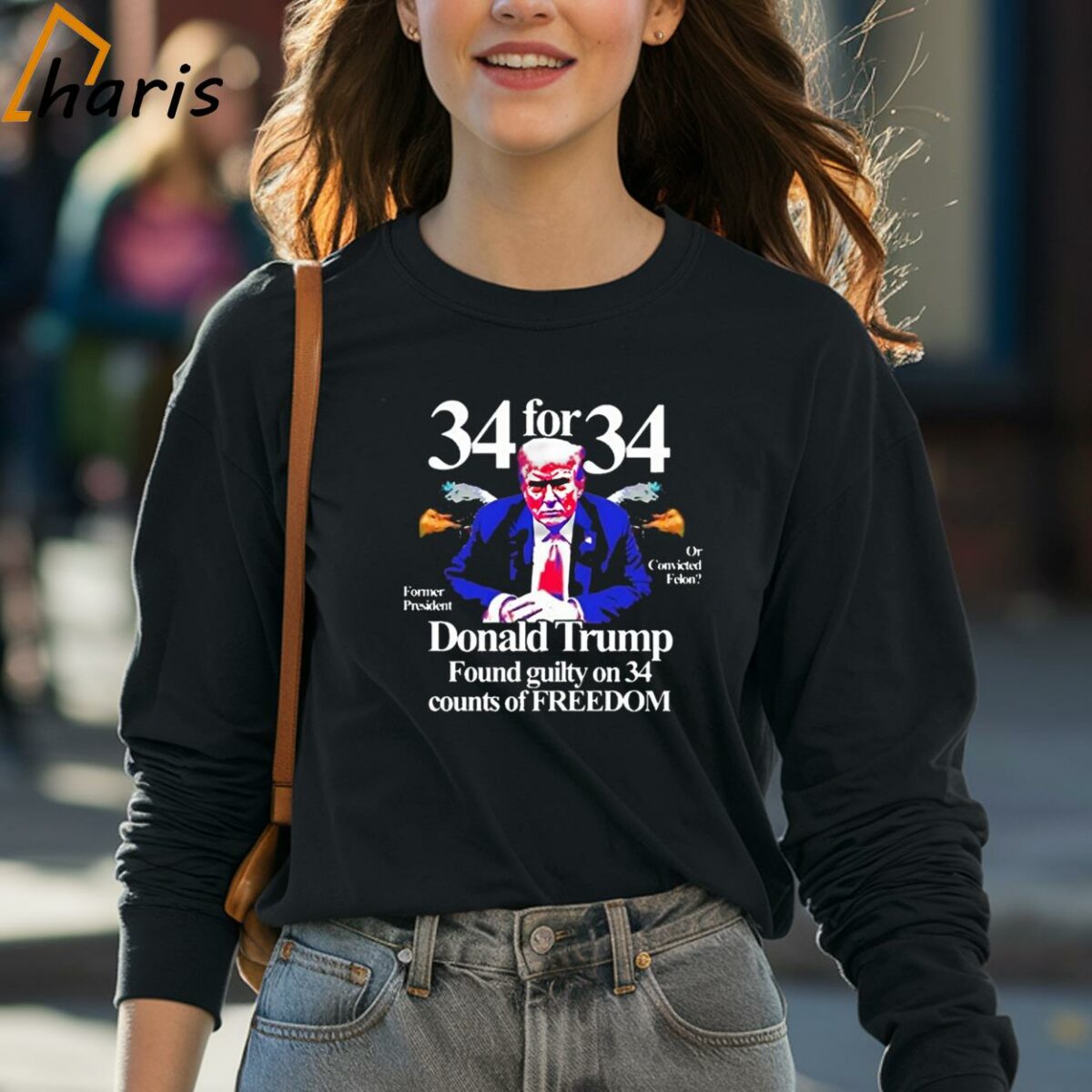 Barely Legal Clothing Donald Trump Found Guilty On 34 Counts Of Freedom Shirt 4 long sleeve shirt