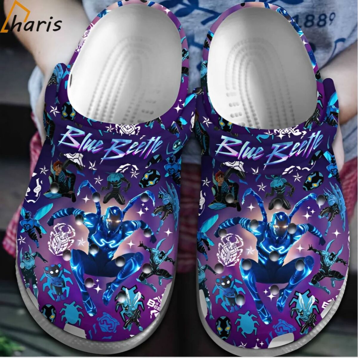 Blue Beetle DC Comics Purple Clogs For Kids And Adults 1 1