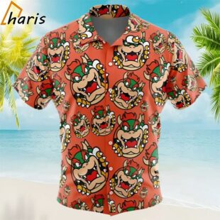 Bowser Super Mario Button Up Hawaiian Shirt 1 1