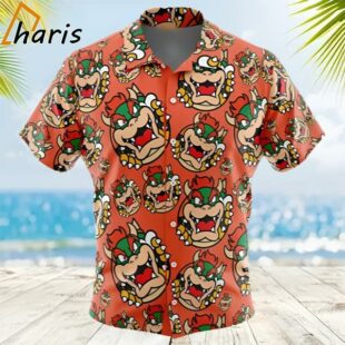 Bowser Super Mario Button Up Hawaiian Shirt 2 2