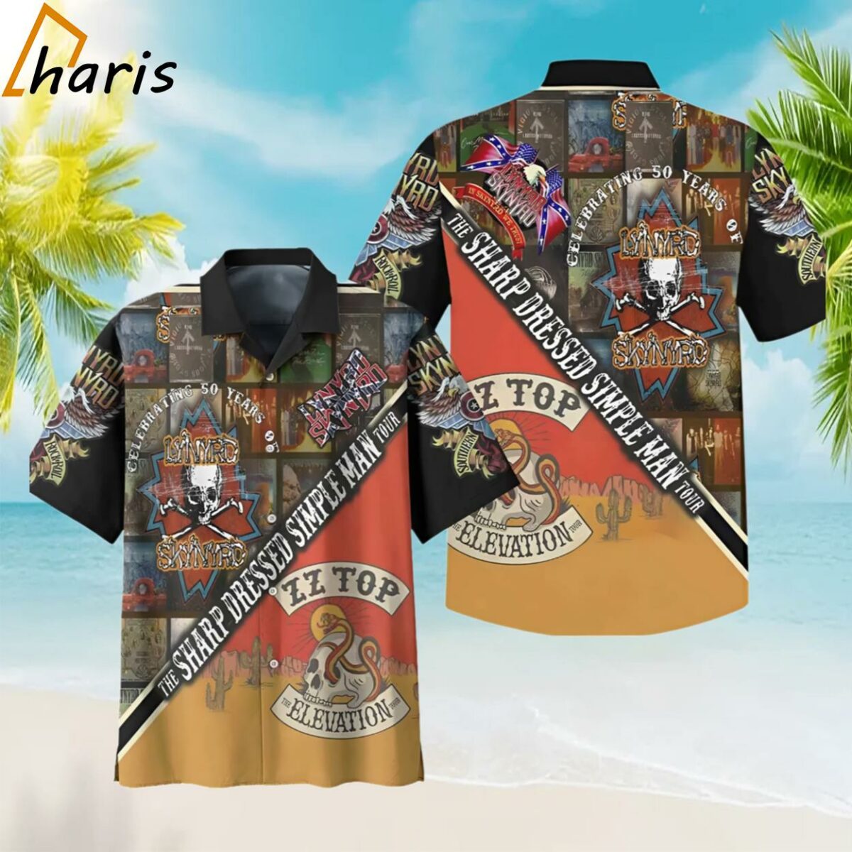 Celebrating 50 Years Of Lynyrd Skynyrd The Sharp Dressed Simple Man Tour Hawaiian Shirt 1 1