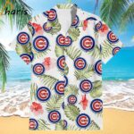 Chicago Cubs Logo And Green Leaf Pattern Hawaiian Shirt 1 1