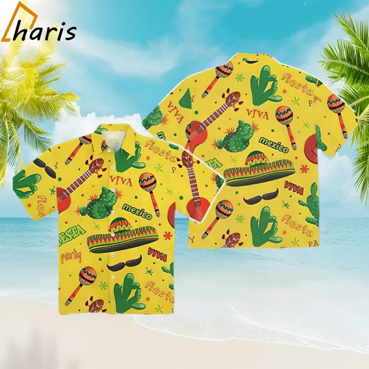 Cinco De Mayo Mexico Cactus Beach Yellow Hawaiian Shirt 1 1