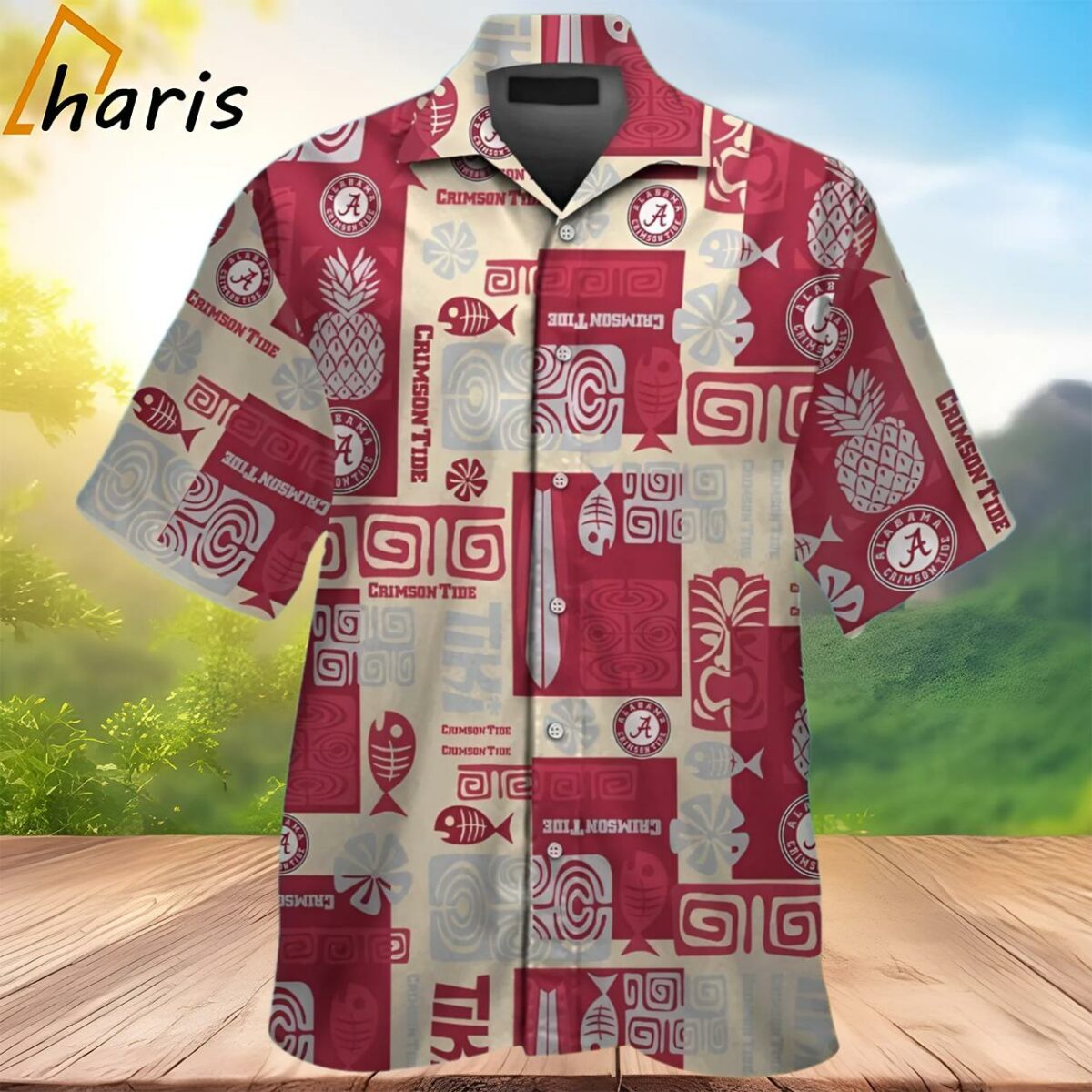 Crimson Tide Alabama Hawaiian Elegance Shirt Tropical Design 2 3