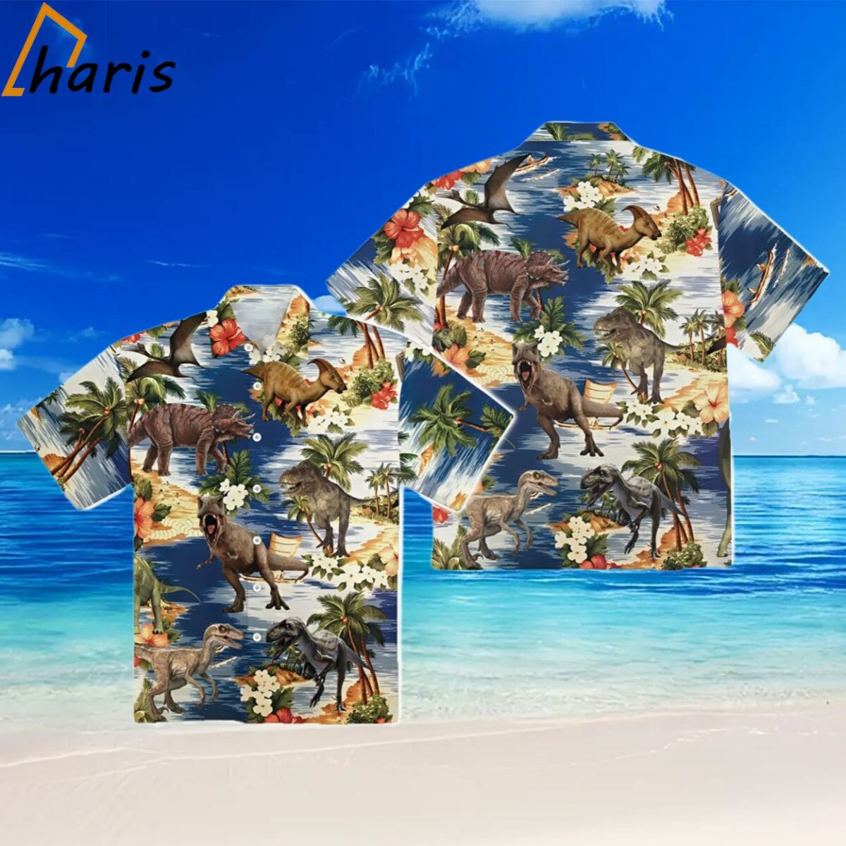Dinosaur Tropical Hawaiian Shirt 2 2