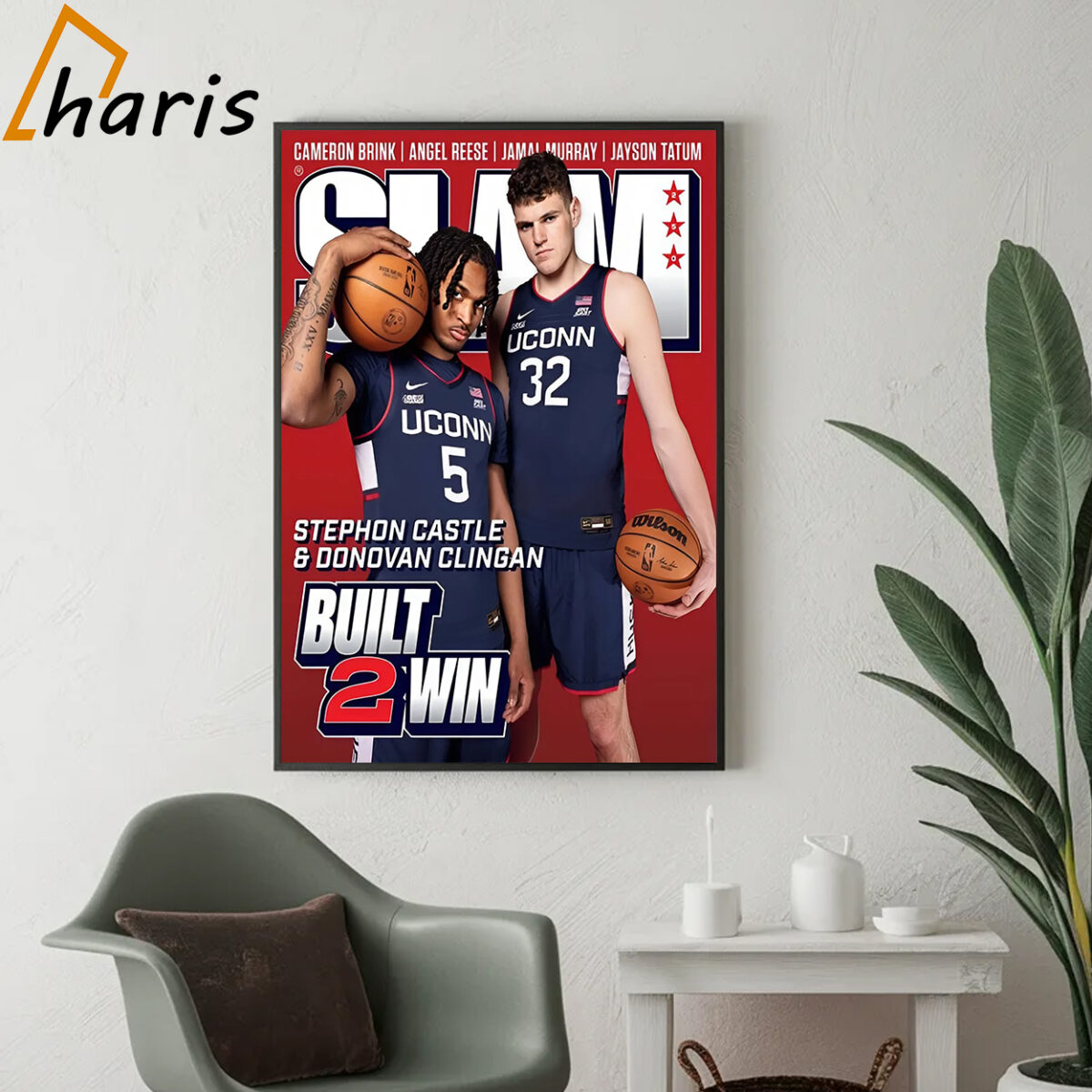 Donovan Clingan And Stephon Castle From UConn Huskies Built 2 Win Cover SLAM 250 Poster 2