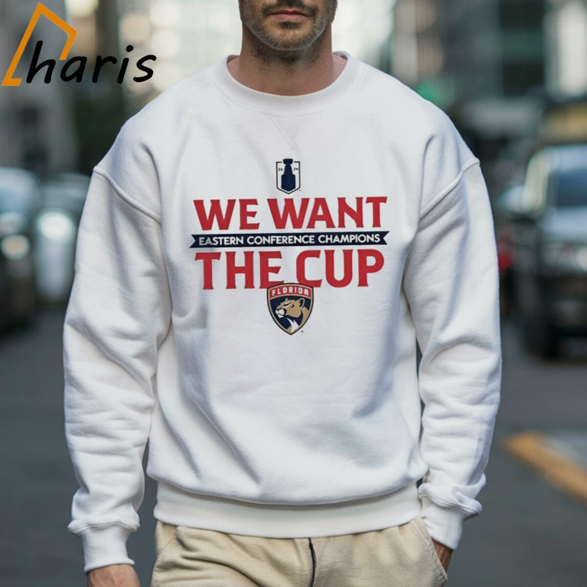 Florida Panthers 2024 Eastern Conference Champions We Want The Cup T shirt 3 Sweatshirt
