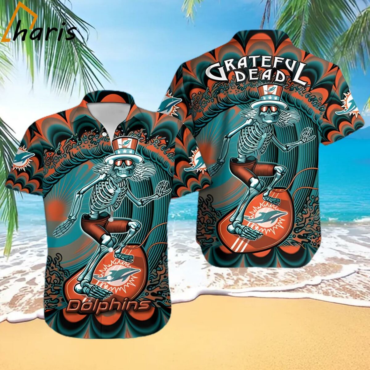 Grateful Dead NFL Miami Dolphins Hawaiian Shirt 1 1