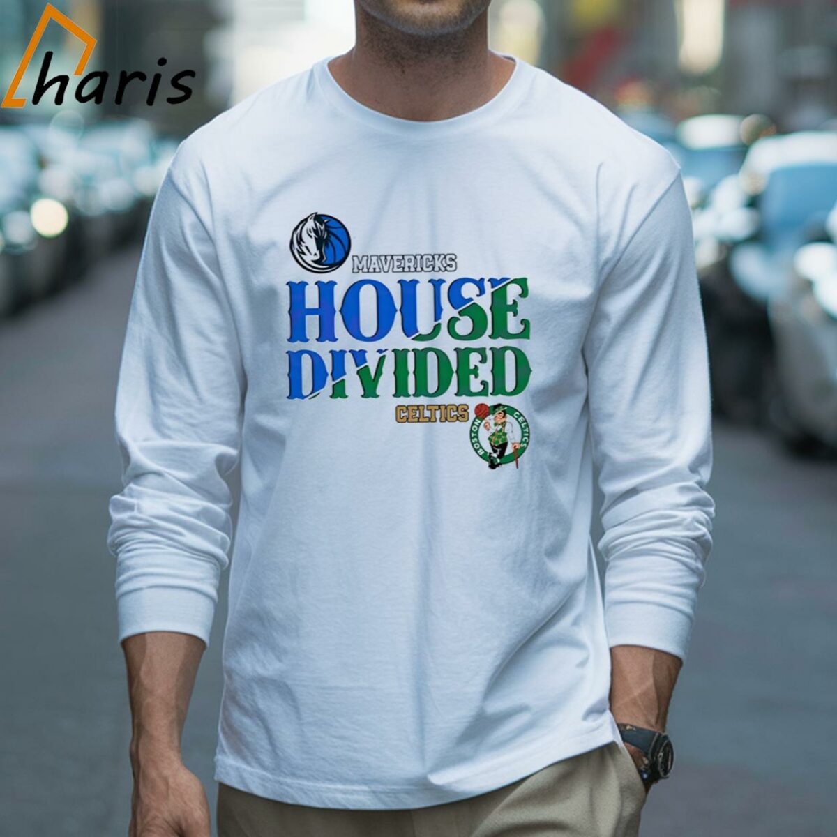 House Divided Boston Celtics vs Dallas Mavericks T Shirt 3 Long sleeve shirt