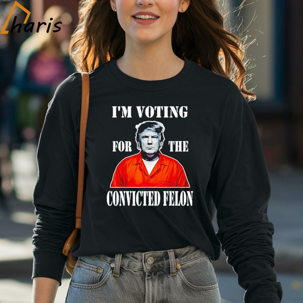 Im Voting For The Convicted Felon 2024 Trump Mugshot Shirt 4 long sleeve shirt