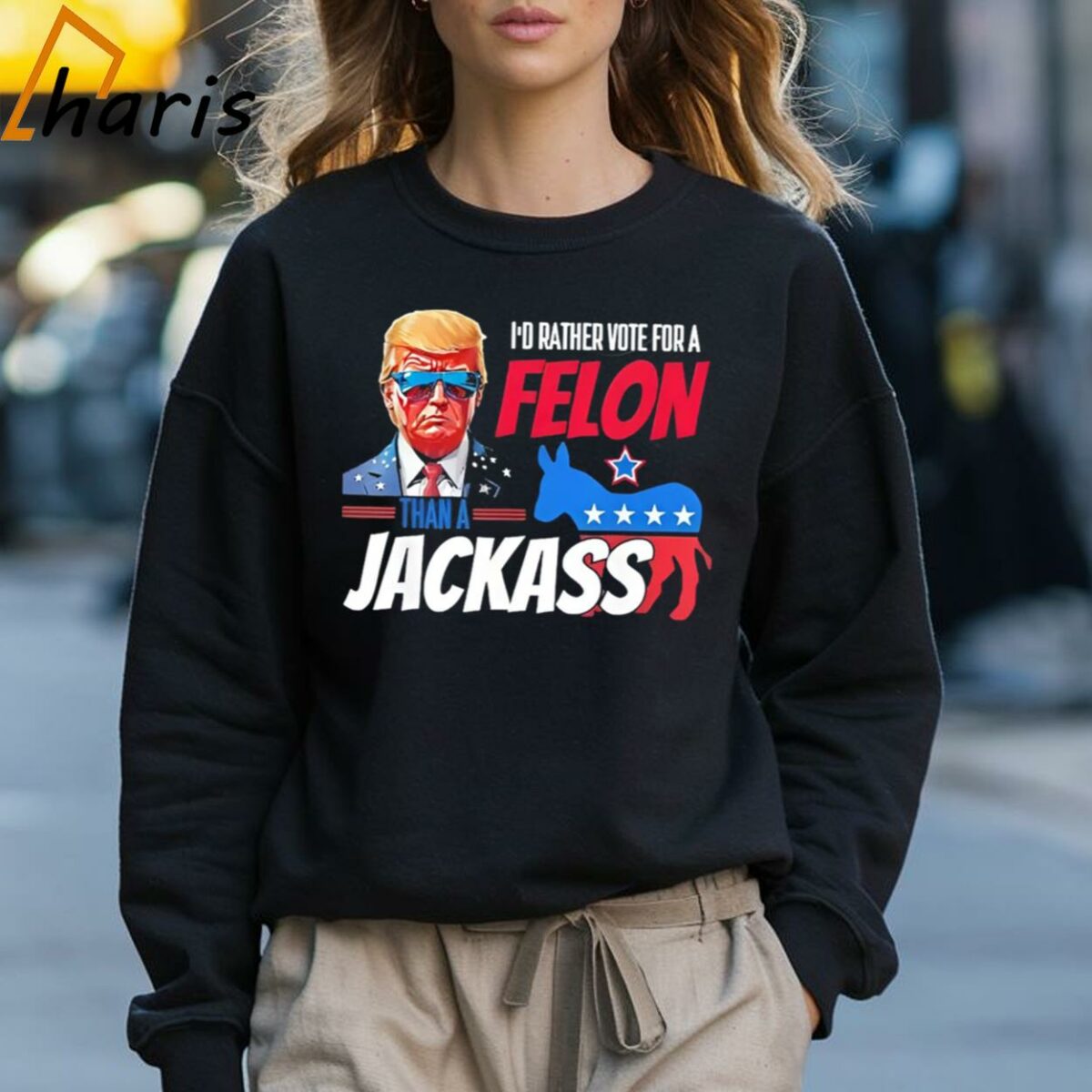 Im Voting For The Outlaw Funny Pro Trump 2024 Election Shirt 3 Sweatshirt