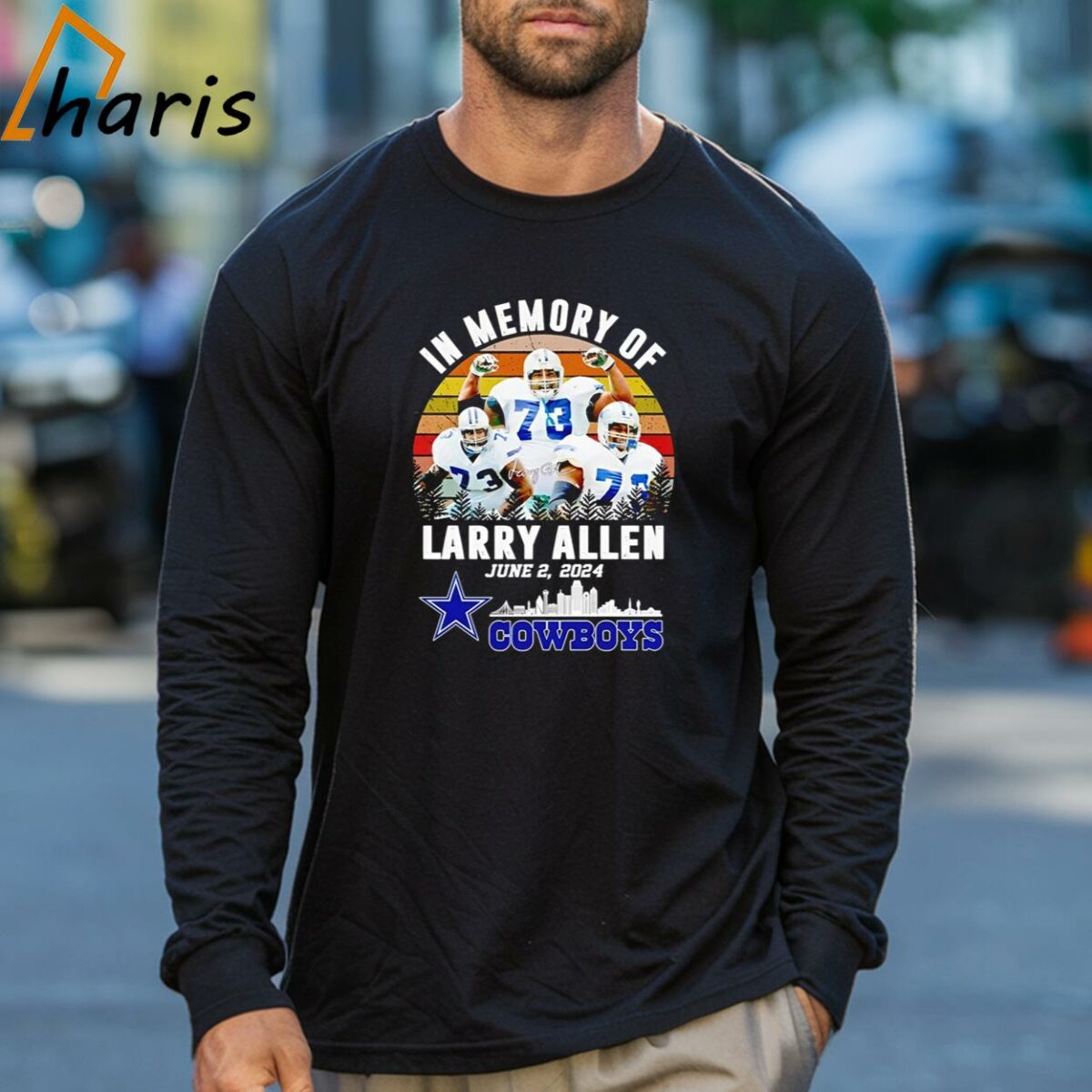 In Memory Of Larry Allen 2024 Dallas Cowboys Vintage Shirt 3 Long sleeve shirt