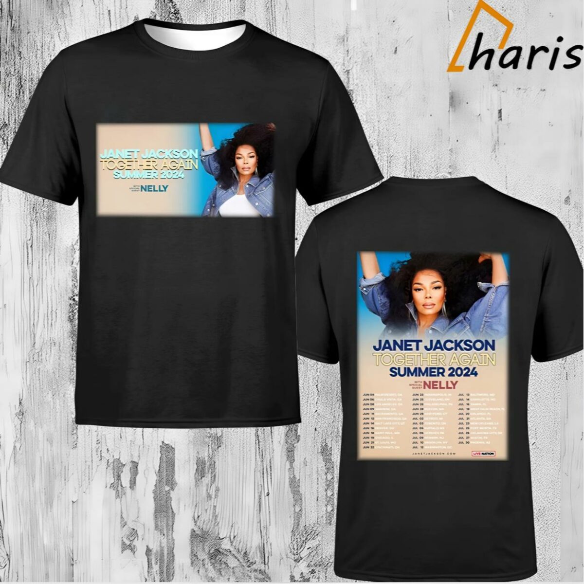 Janet Jackson Together Again Poster 2024 Tour T Shirt 1 1