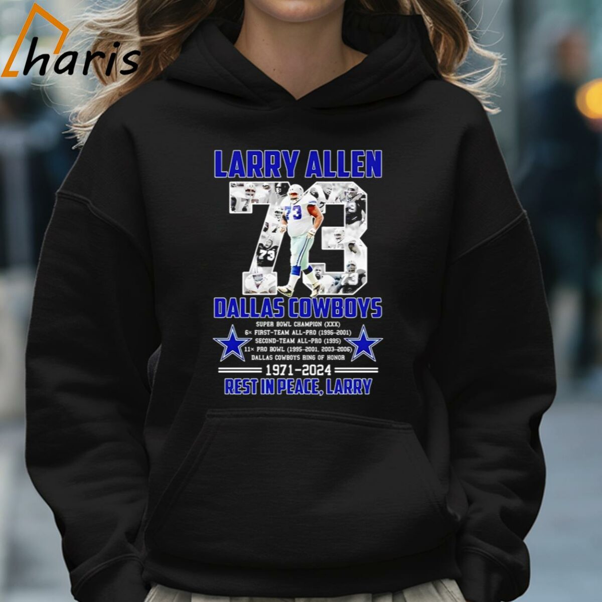 Larry Allen 73 Dallas Cowboys 1971 2024 Rest In Peace Larry shirt 5 Hoodie