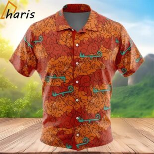 Mera No Mi Luffy Devil Fruit One Piece Button Up Hawaiian Shirt 2 2