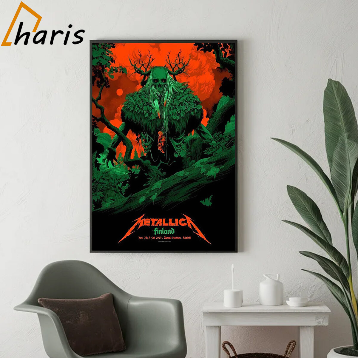Metallica Finlandia M72 World Tour Poster At Olympic Stadium In Helsinki On June 7th And 9th 2024 Art By Kenta Taylor Poster 2