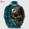 Miami Dolphins Football Skull 3D Hoodie 1 jersey