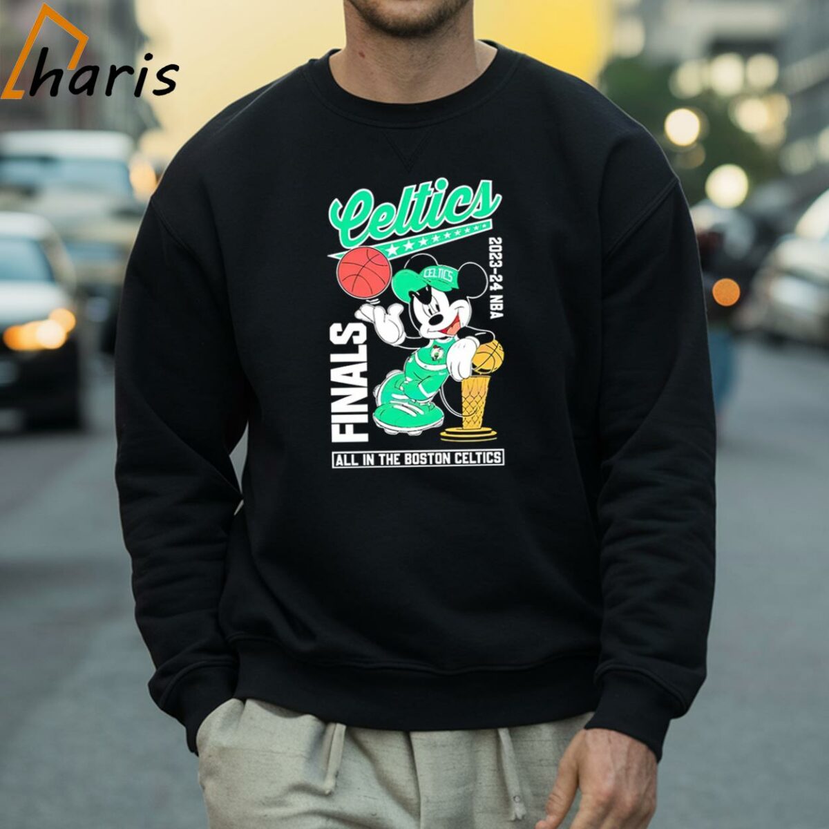 Mickey 2024 NBA Finals all in the Boston Celtics shirt 4 Sweatshirt