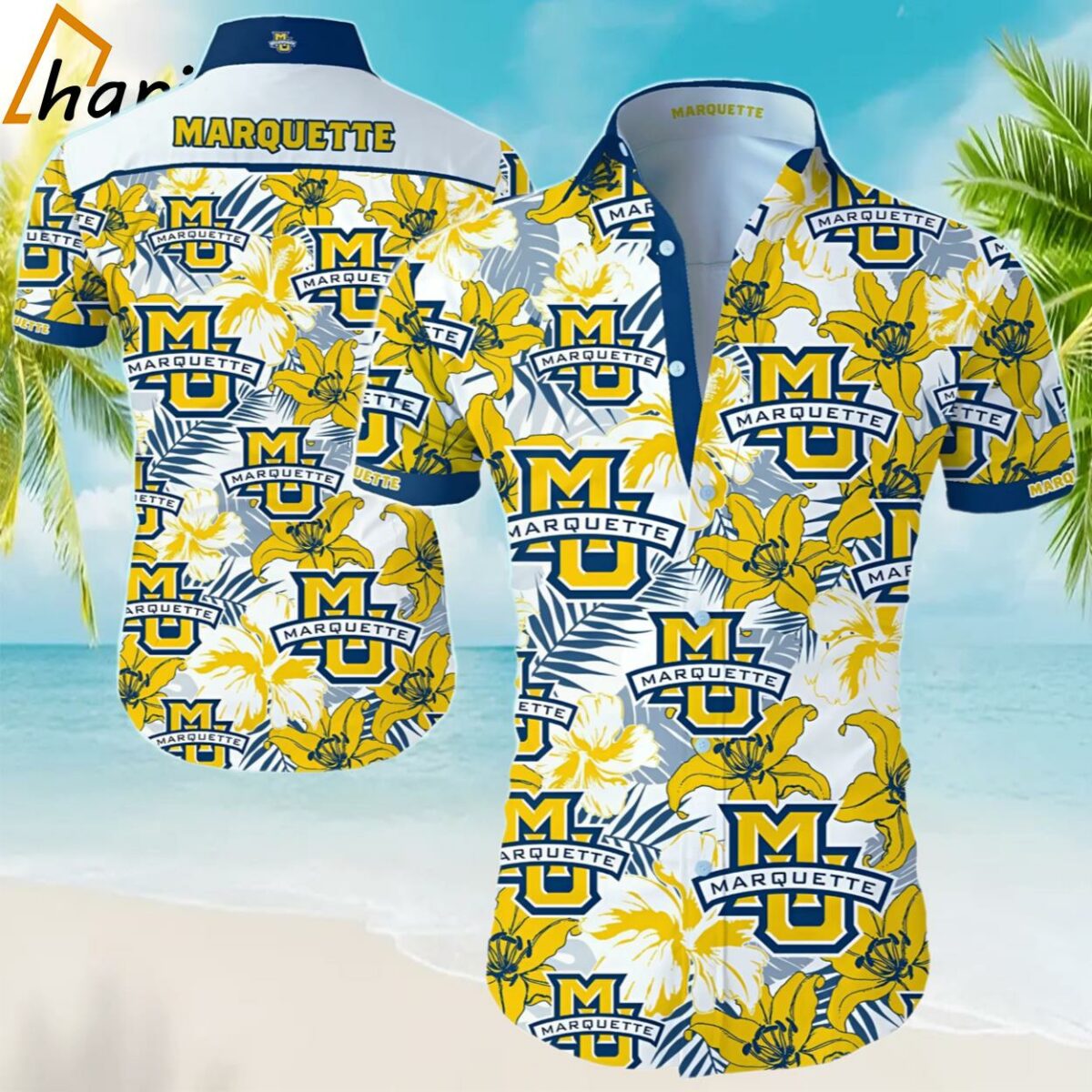 NCAA Marquette Golden Eagles Special Style Trendy Hawaiian Shirt 1 1