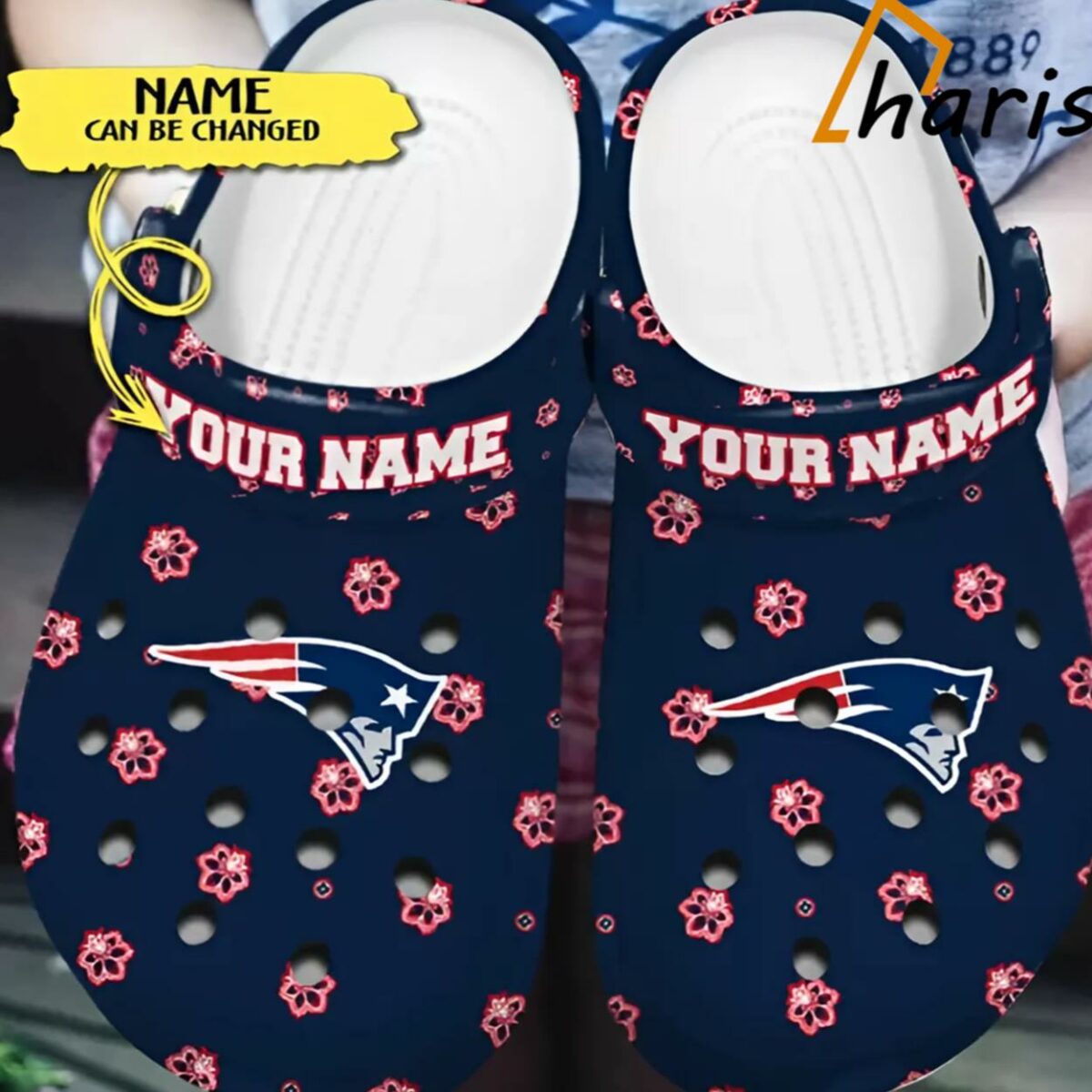 New England Patriots Custom Name Clogs For Fan 1 jersey