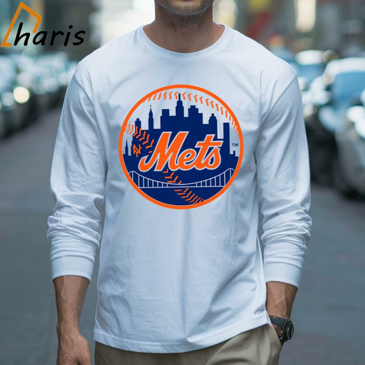 New York Mets City Logo Distressed Vintage Logo Shirt 3 Long sleeve shirt