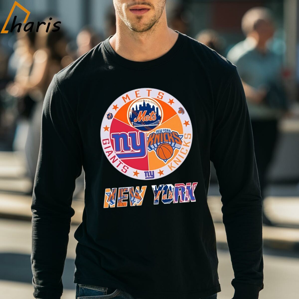 New York Mets New York Knicks New York Giants New York City Logo Shirt 4 long sleeve shirt