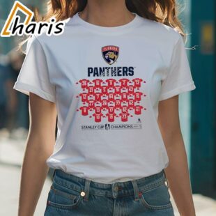 Official Florida Panthers 2024 Stanley Cup Champions Jersey Roster T Shirt 1 shirt